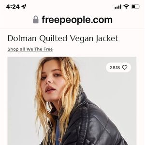 Free People Dolman Quilted Vegan Jacket